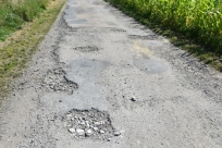 ul. Brzozowa w Goleszowie Równi przed remontem