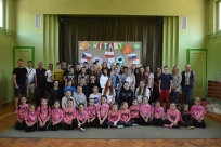Powitanie w SP Goleszów w pierwszym dniu wizyty