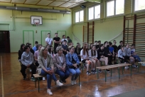 Powitanie w SP Goleszów w pierwszym dniu wizyty