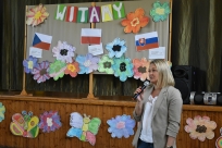 Powitanie w SP Goleszów w pierwszym dniu wizyty