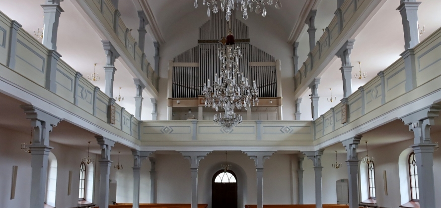 Empory w kościele ewangelickim w Goleszowie, po remoncie